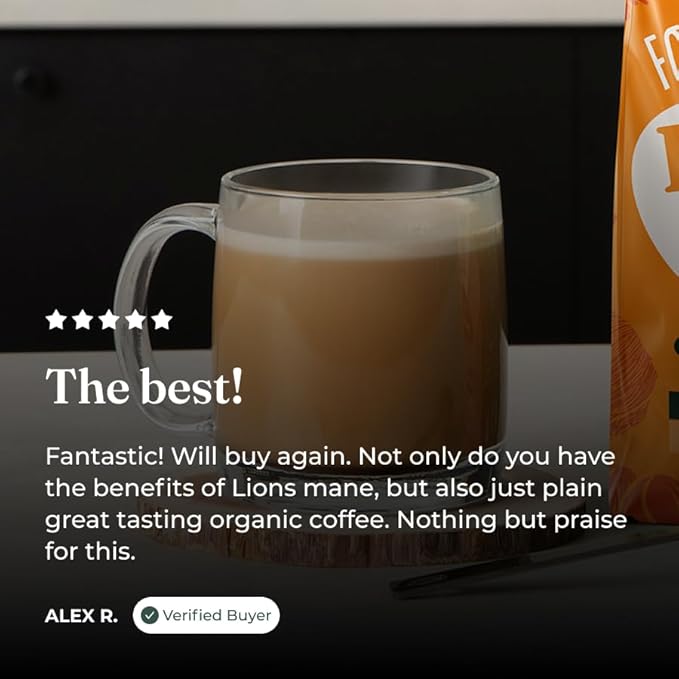 FOUR SIGMATIC Organic Focus Mushroom Ground Coffee, 12 OZ