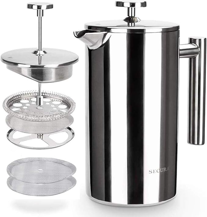 Secura Stainless Steel French Press Coffee Maker – 34oz