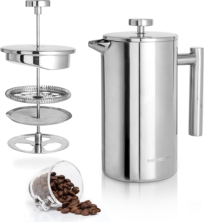 Mixpresso Stainless Steel French Press Coffee Maker 27oz