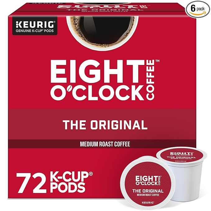 Eight O'Clock Coffee The Original, Single-Serve Keurig K-Cup Pods, Medium Roast Coffee Pods, 72 Count