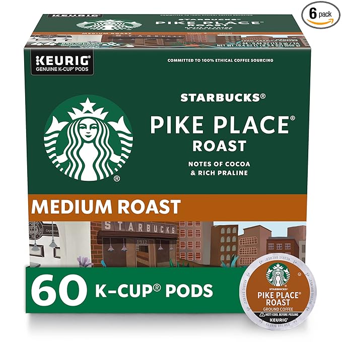 Starbucks Pike Place Medium Roast Coffee Pods – 60 Ct