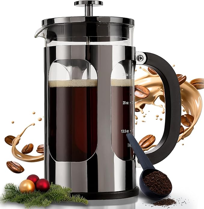 BAYKA French Press Coffee Maker – 34oz Portable Brewer