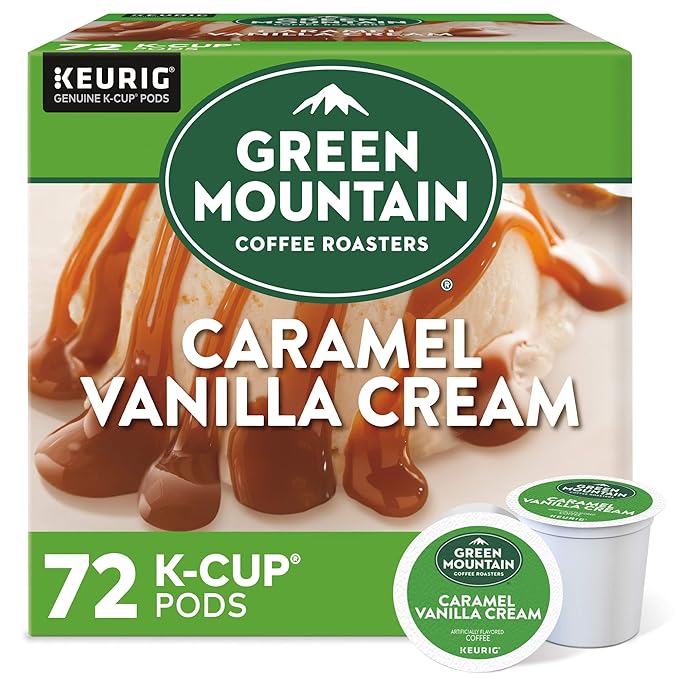 Green Mountain Caramel Vanilla Cream Light Roast Pods – 72 Ct